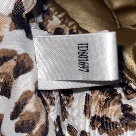 Chico's Gold Metallic Vest Leopard Print Lined 1 - Picture 7 of 7